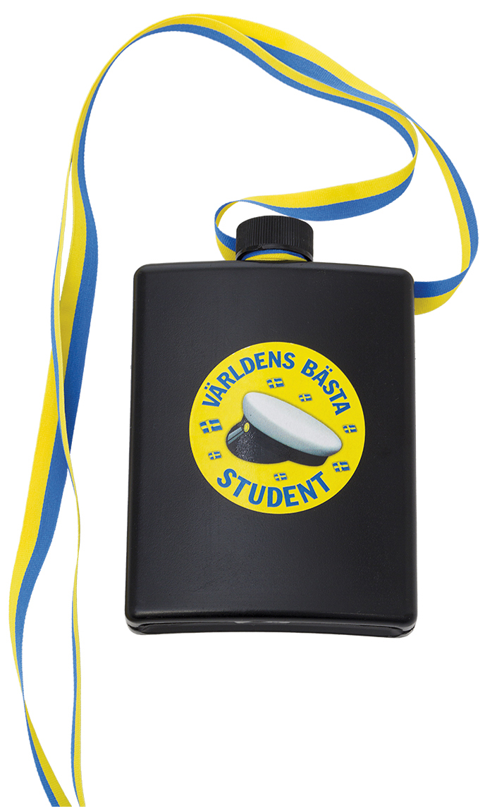 Studentplunta i blå/gult band
